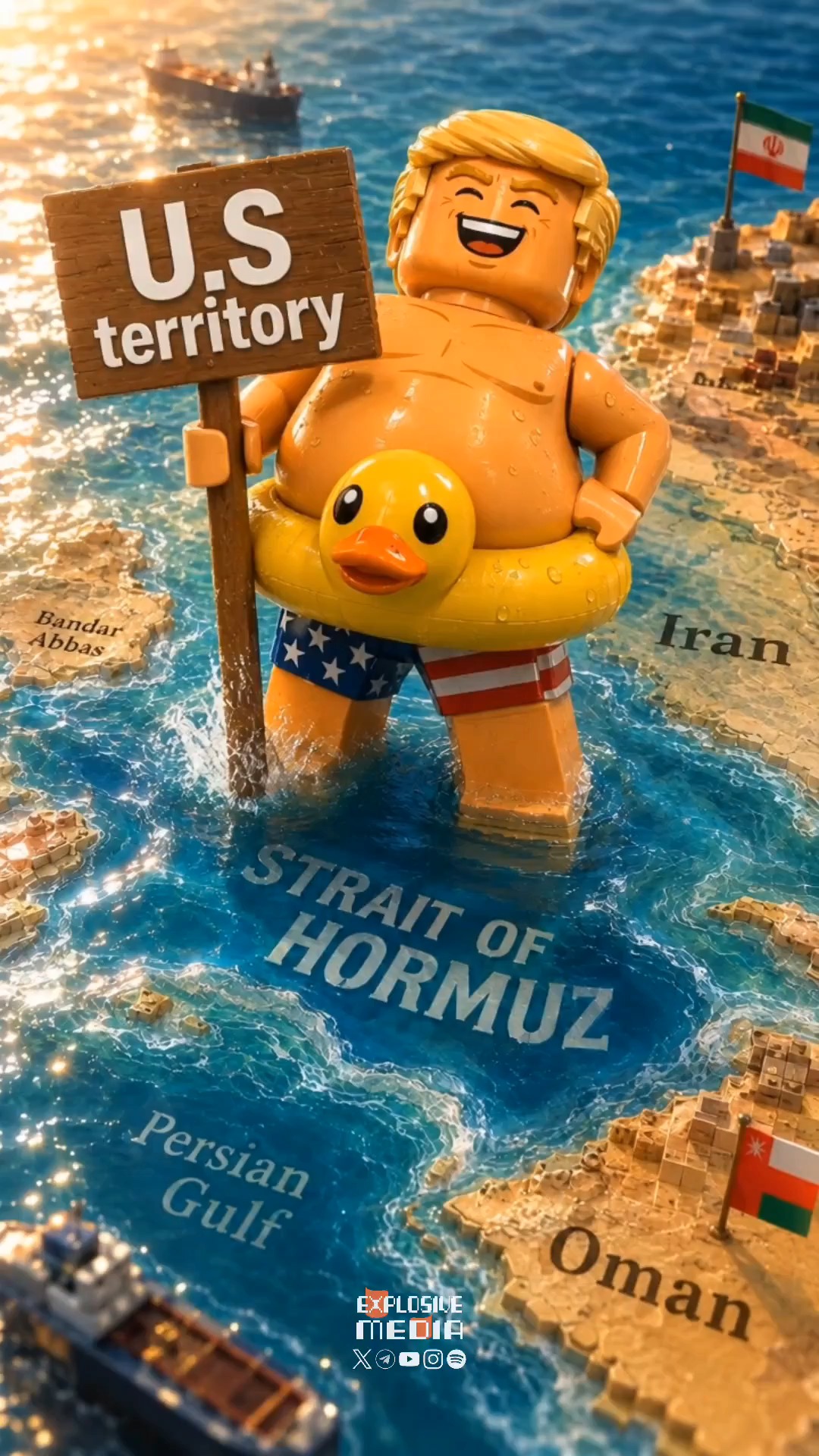 איראן מגיבה בסאטירה לטענות טראמפ על מצר הורמוז