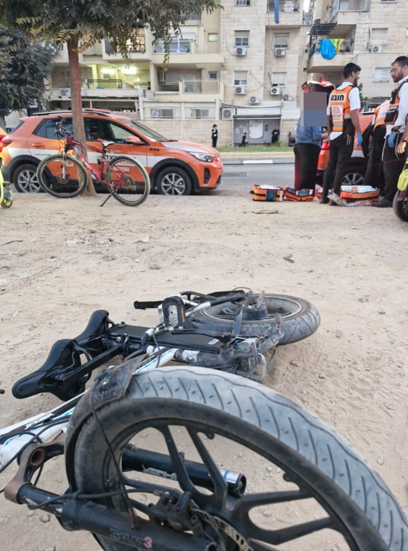 זירת התאונה באלעד