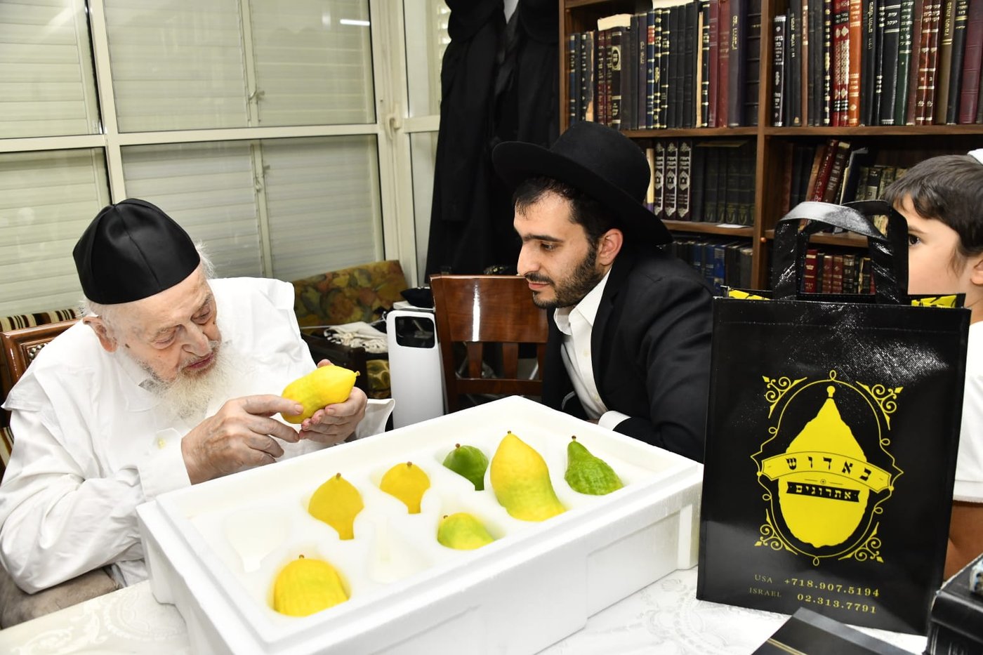 הגאון רבי מאיר צבי ברגמן בודק אתרוגים