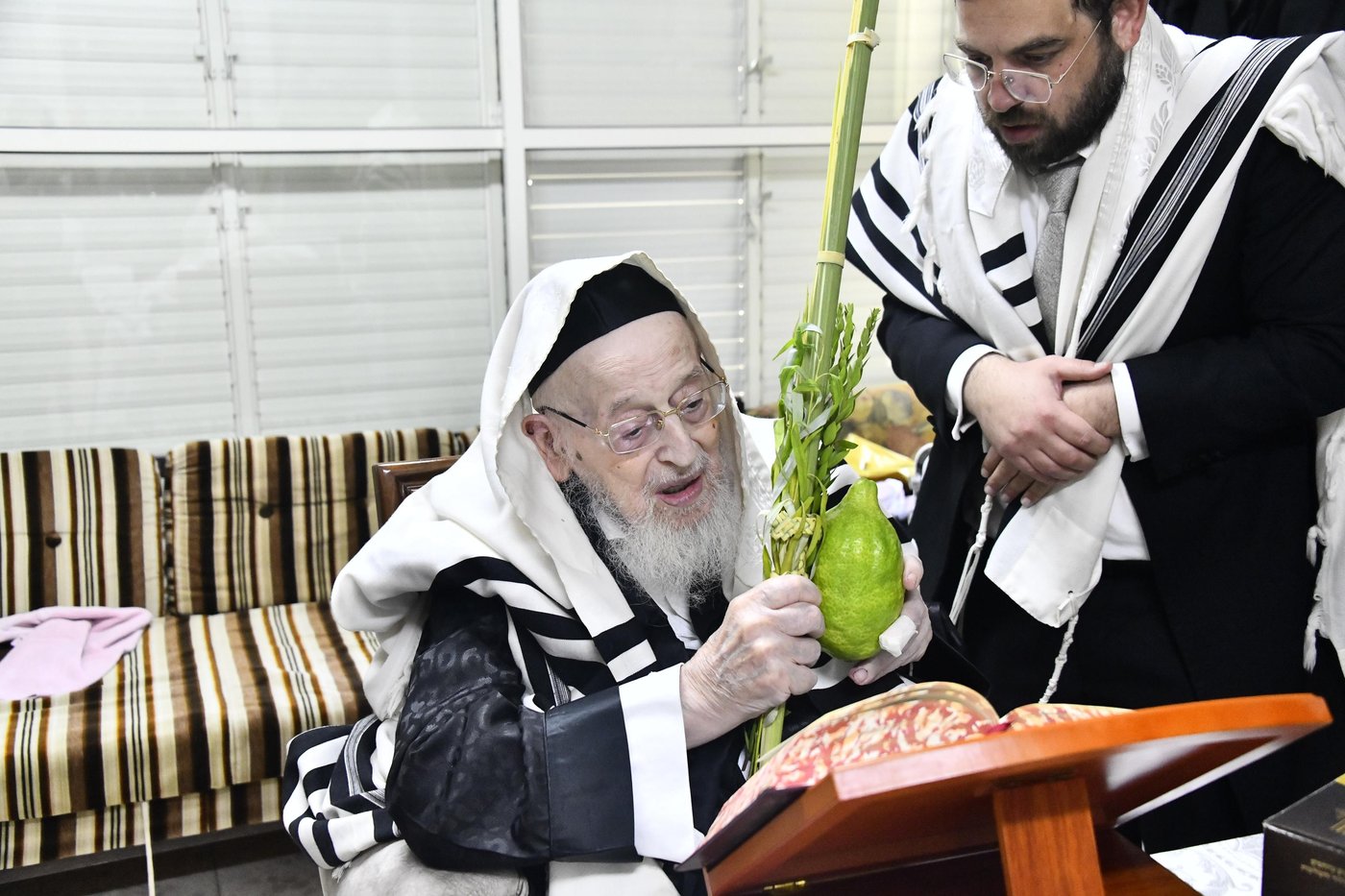 הגאון רבי מאיר צבי ברגמן בנטילת לולב