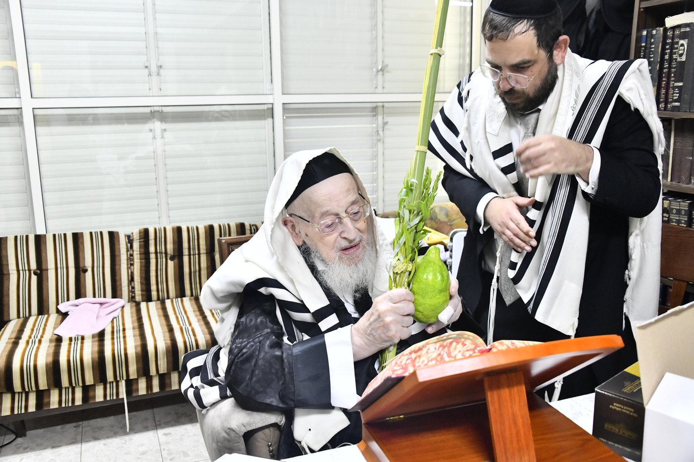 הגאון רבי מאיר צבי ברגמן בנטילת לולב