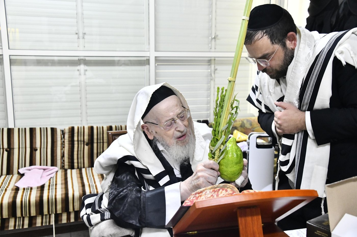 הגאון רבי מאיר צבי ברגמן בנטילת לולב