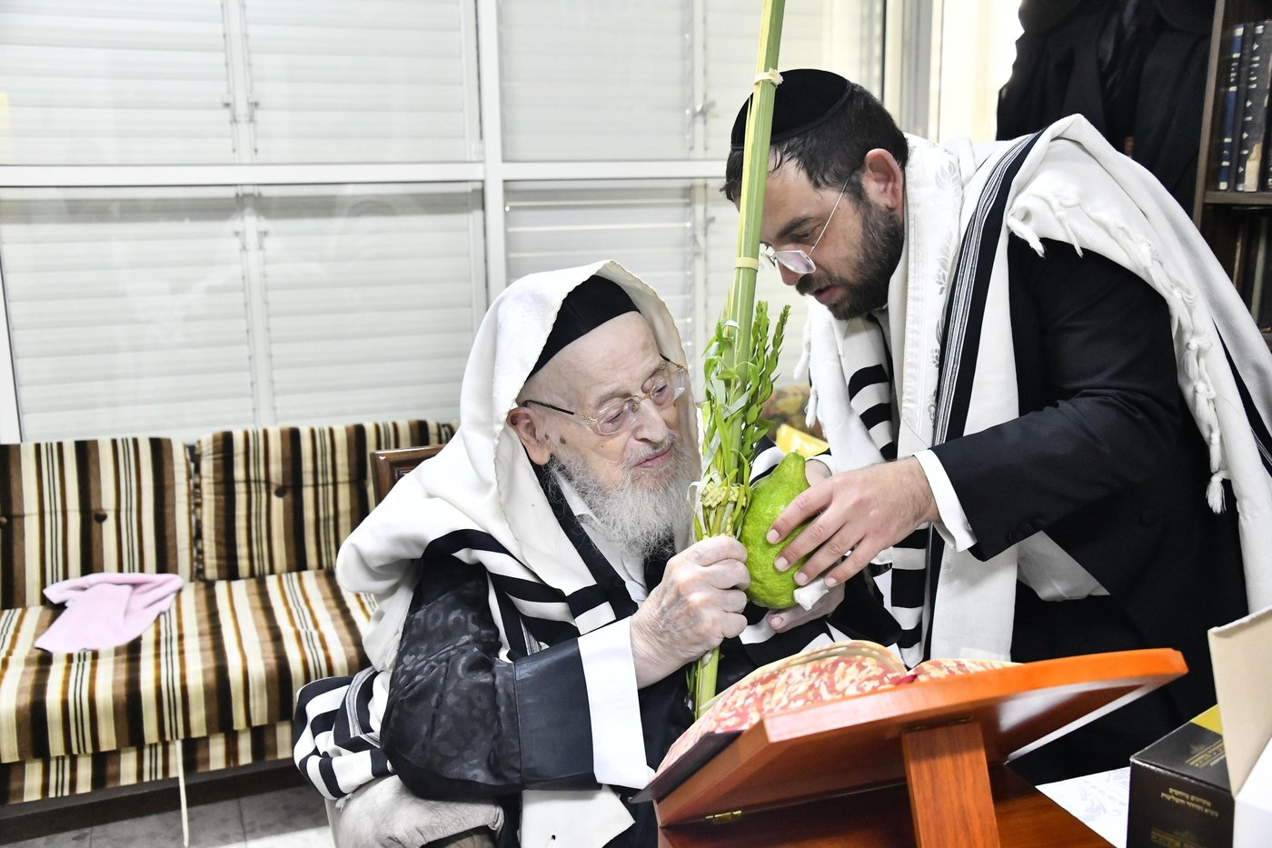 הגאון רבי מאיר צבי ברגמן בנטילת לולב
