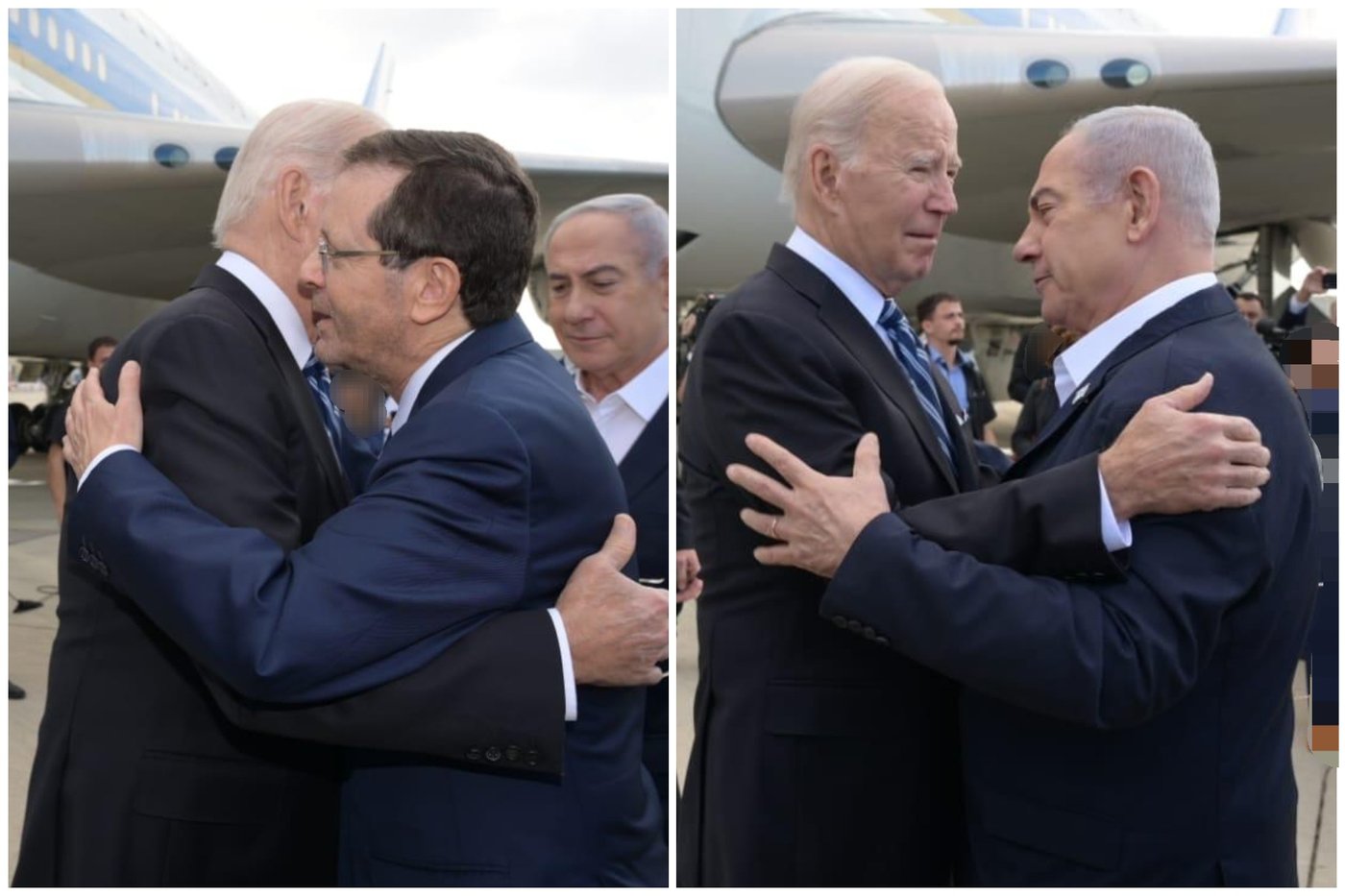 הנשיא לשעבר ביידן עם נתניהו והרצוג