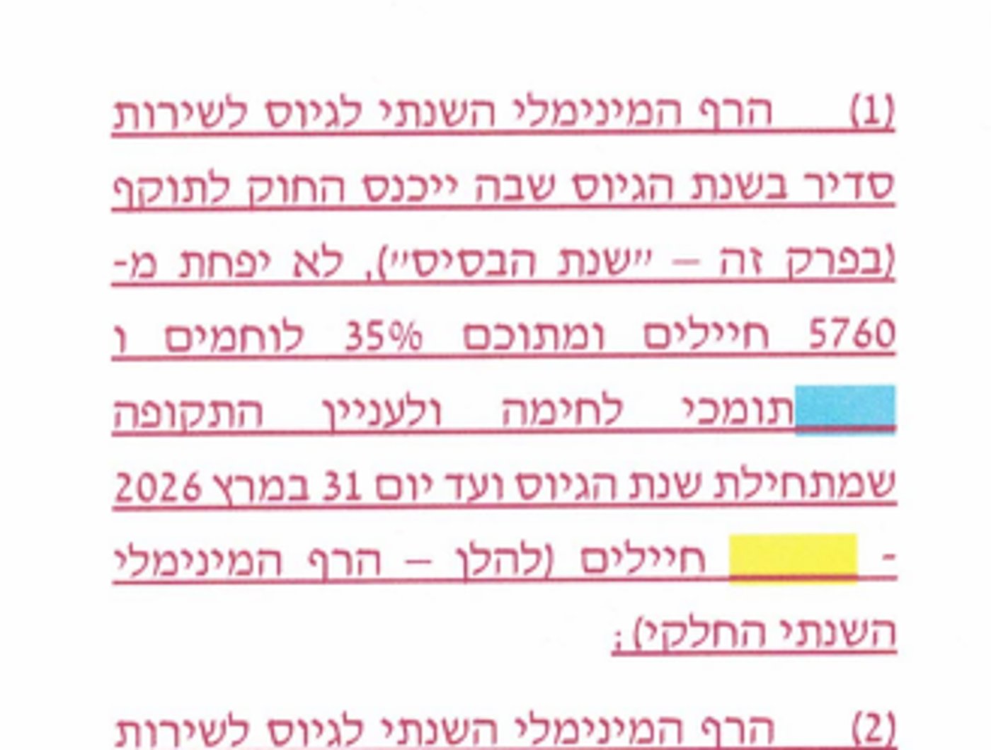 הדרישה של אדלשטיין ליעדי גיוס לתפקידי לחימה שנמחקה מהחוק החדש