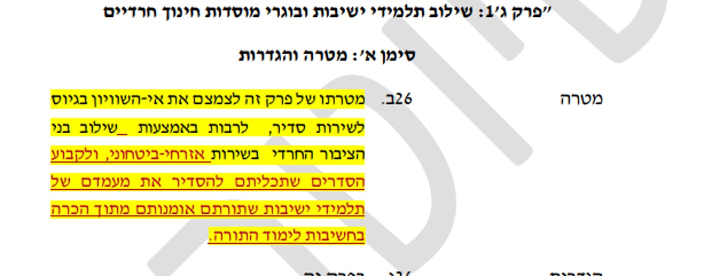 הסדרת מעמד תלמידי הישיבות 