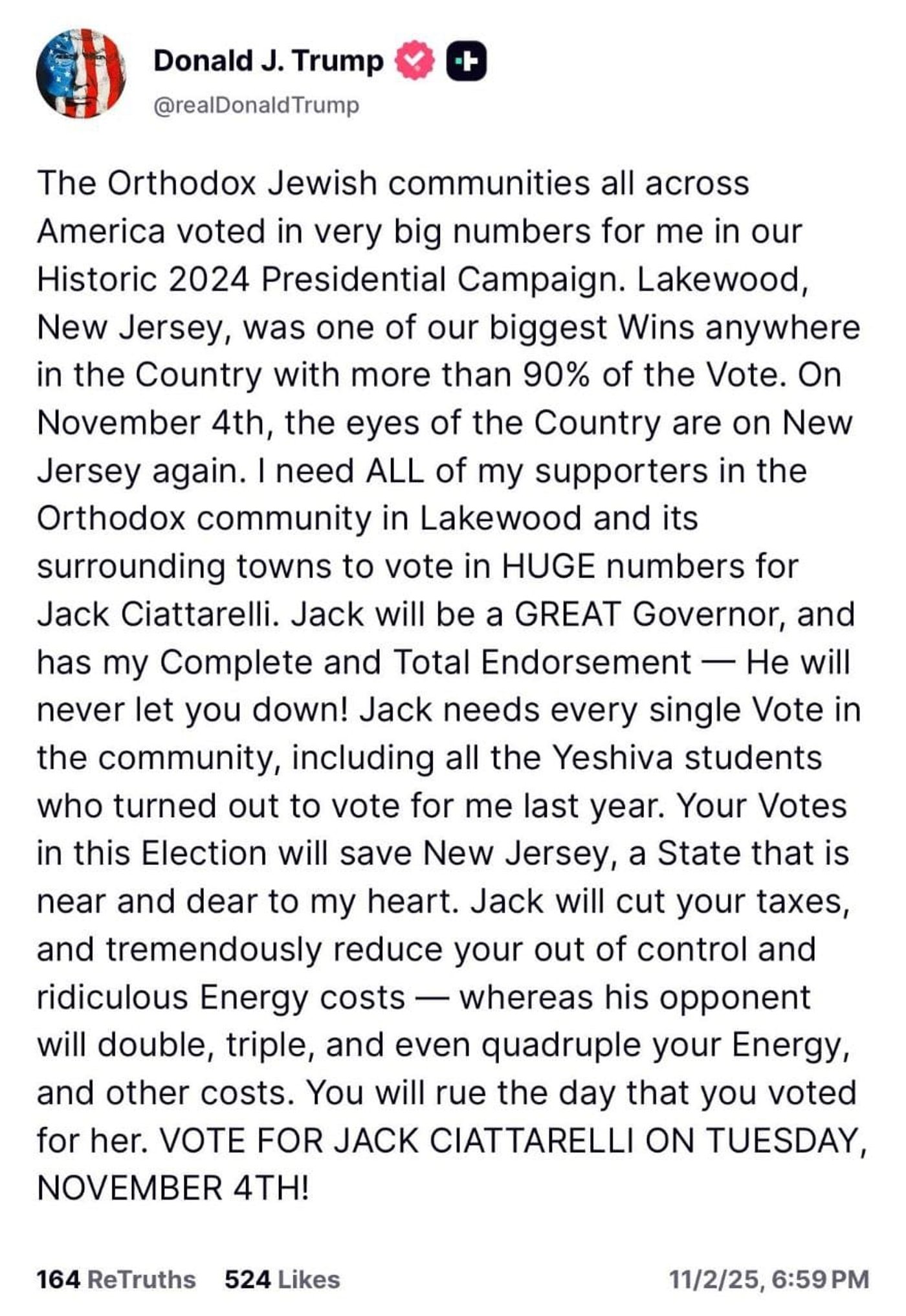 באורח נדיר: טראמפ פונה באופן אישי לתלמידי הישיבה בלייקווד - ומפרגן על הבחירות 