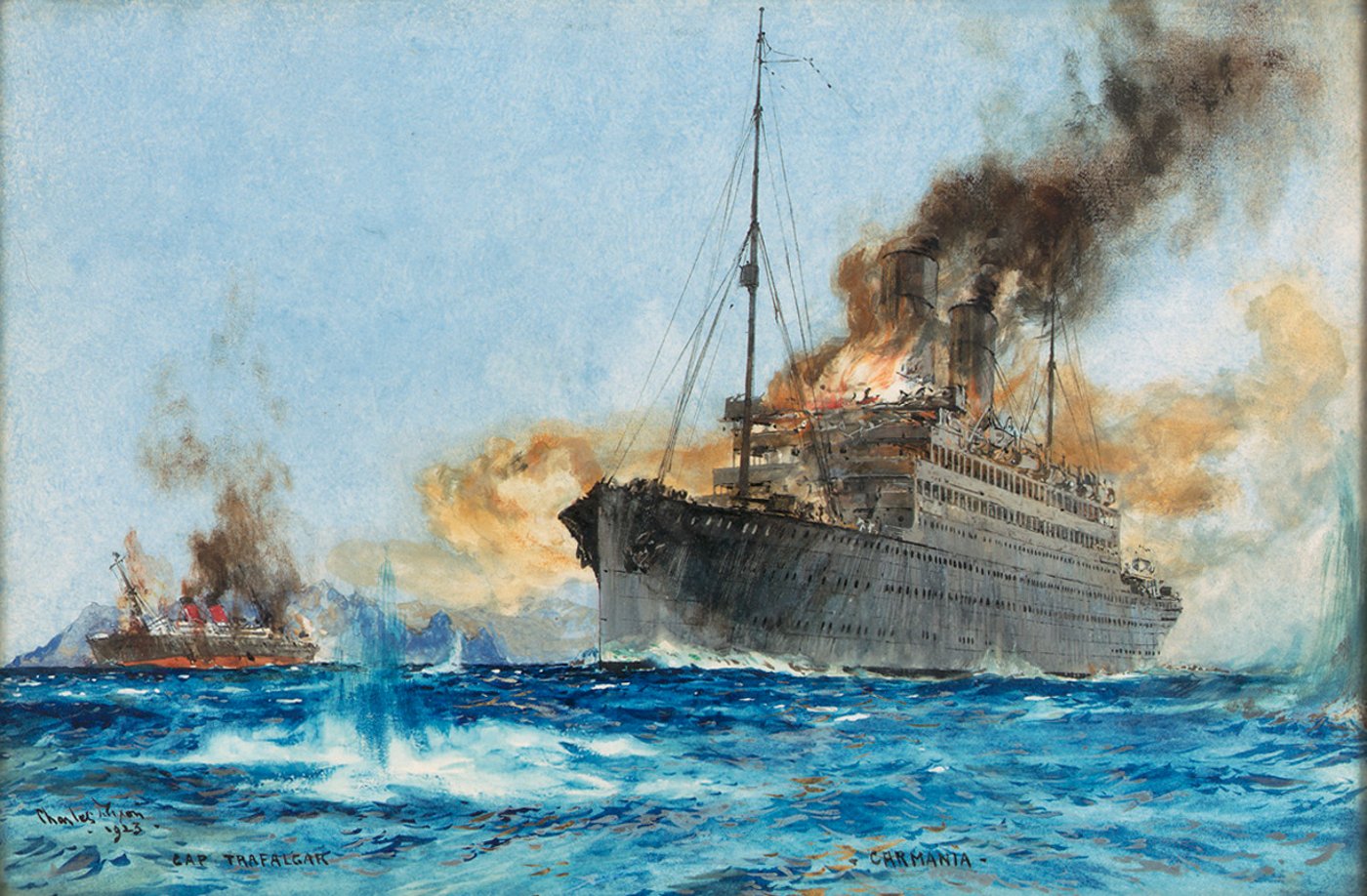 קרמניה" מטביעה את ה"קאפ טרפלגר" מול חופי האי טרינידד בדרום האוקיינוס האטלנטי, 14 בספטמבר 1914 (1923)