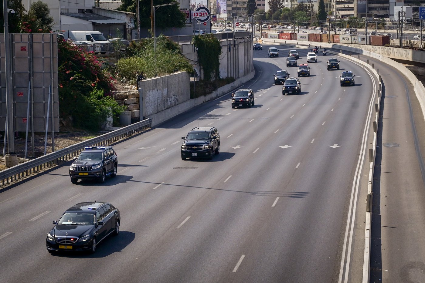 השיירה של סגן הנשיא בנתיבי איילון