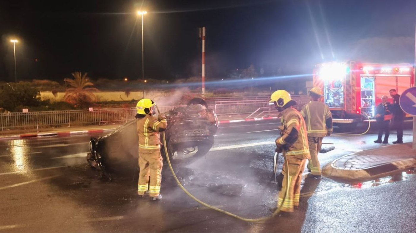 זירת התהפכות הרכב