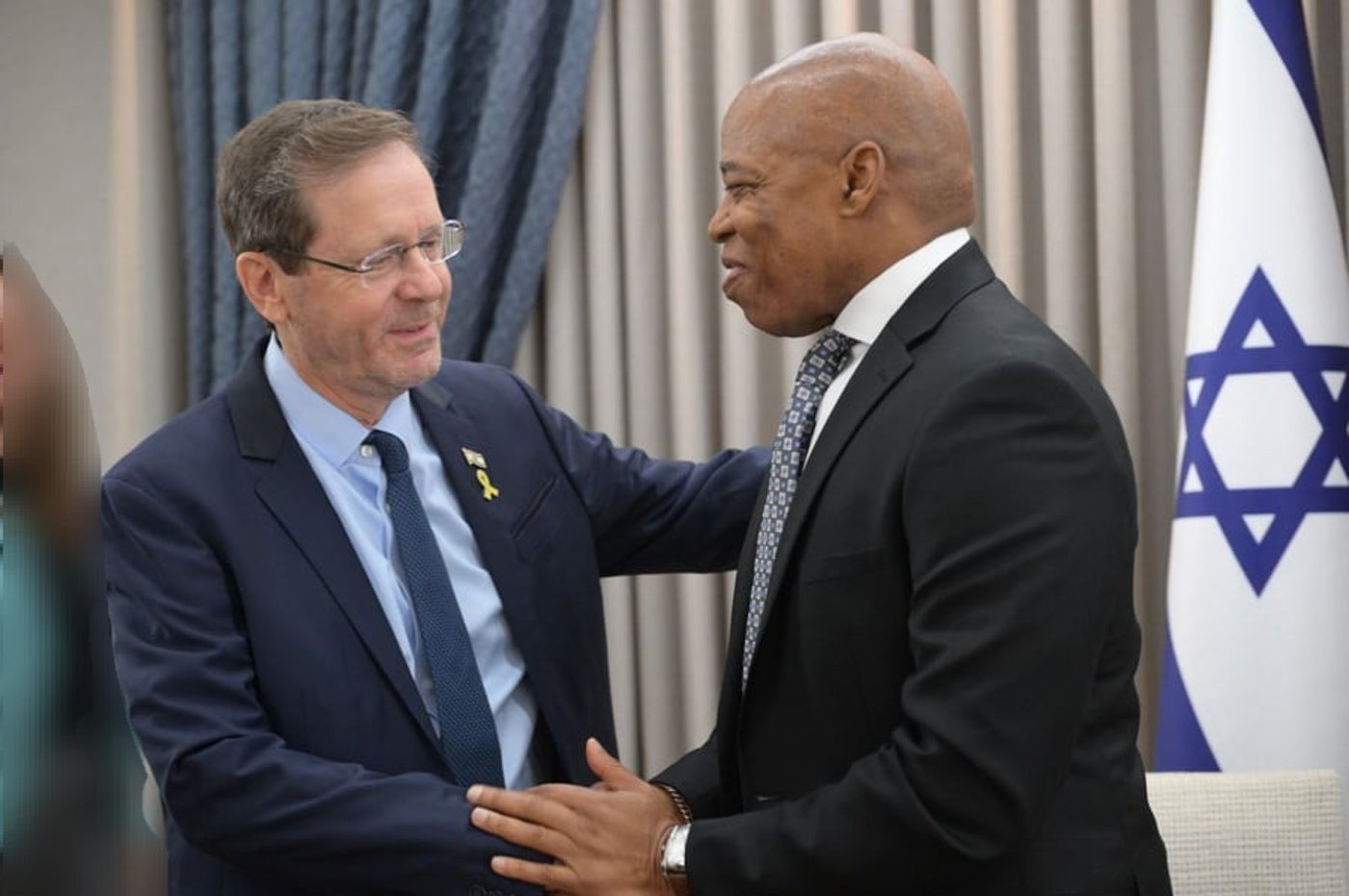 נשיא המדינה בפגישתו עם ראש עיריית ניו יורק היוצא אריק אדמס