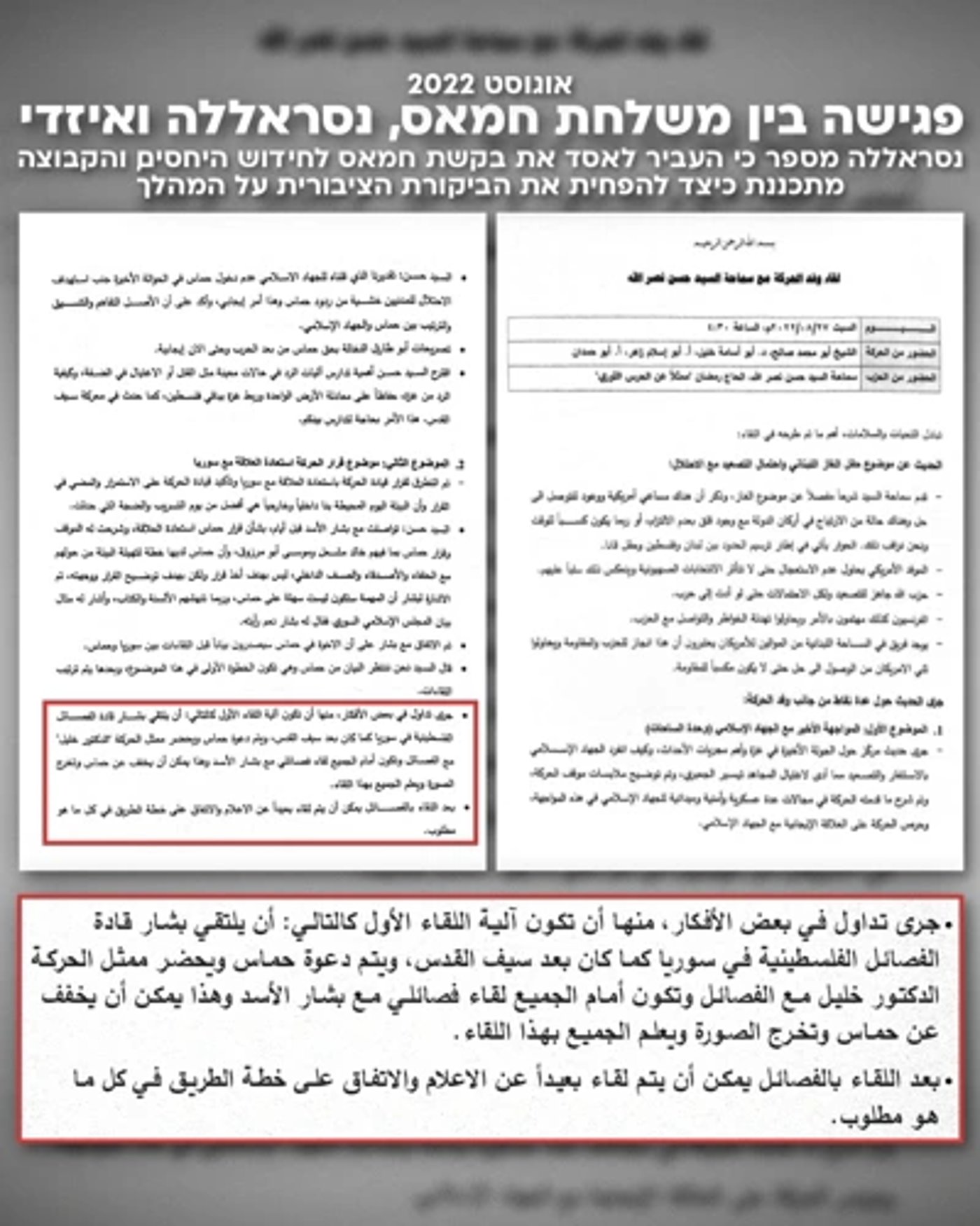 המכתבים הסודיים שחושפים את קשר השתיקה בין אסד וסינוואר