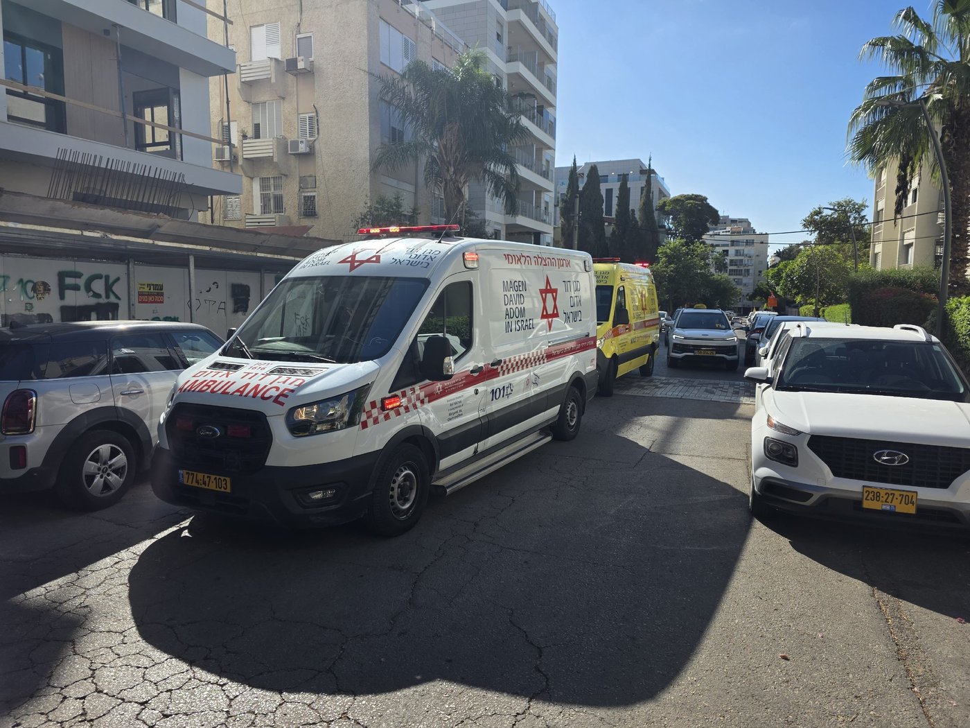 זירת הנפילה ברמת השרון