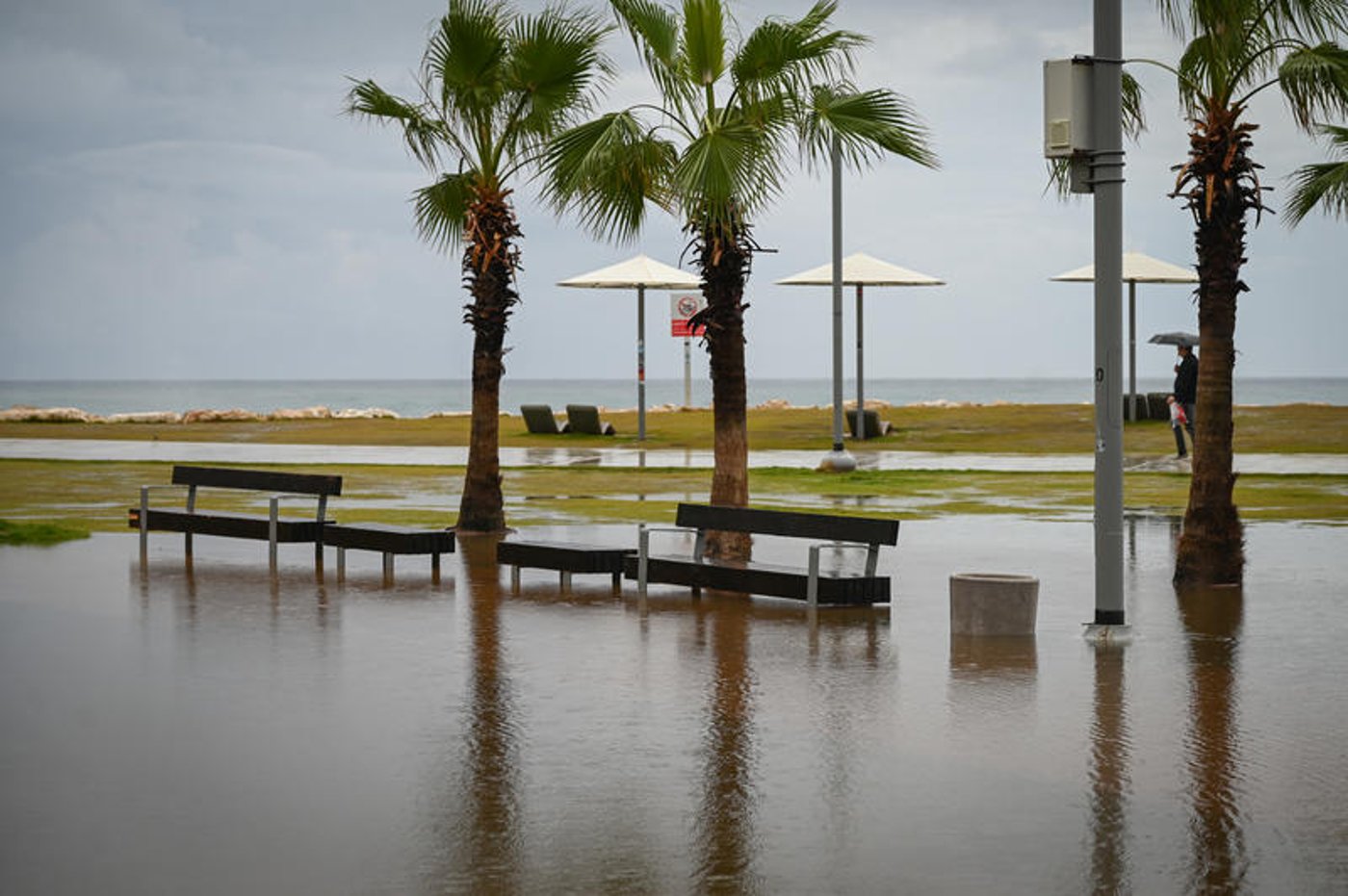 רחובות מוצפים, קניות "רטובות" לשבת, כלי רכב בתוך נהרות של מי גשמים | 18 רגעים מסופת "ביירון"