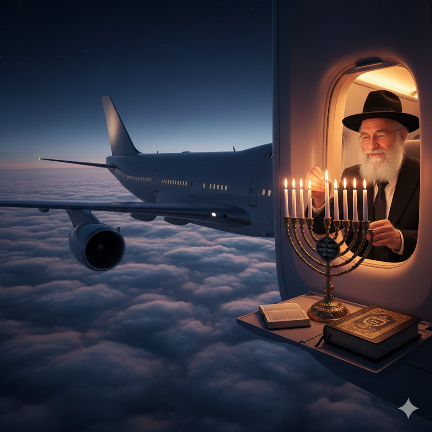 הדמיית הדלקת נרות במטוס