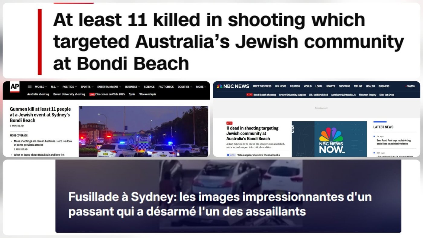 העולם בהלם: הכותרות ברחבי העולם שעות אחרי הפיגוע הנורא באוסטרליה