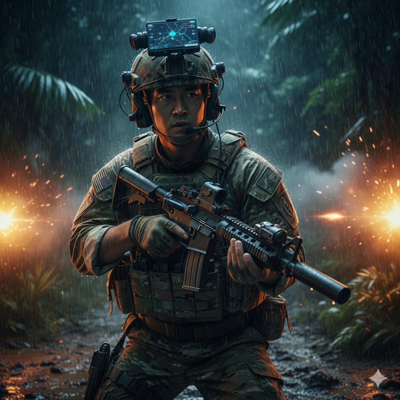 לוחם עם אוזניות | להמחשה