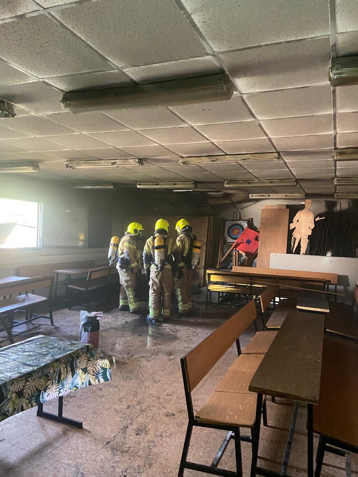 זירת השריפה בבית הספר "דרכי נועם"