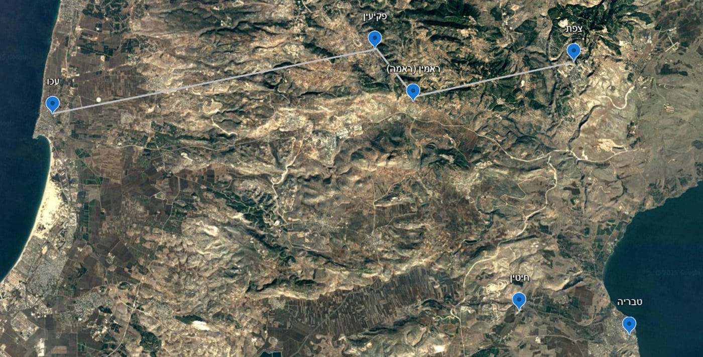 צפת, ראמין, פקיעין, עכו, טבריה וחיטין; דצמבר 1984