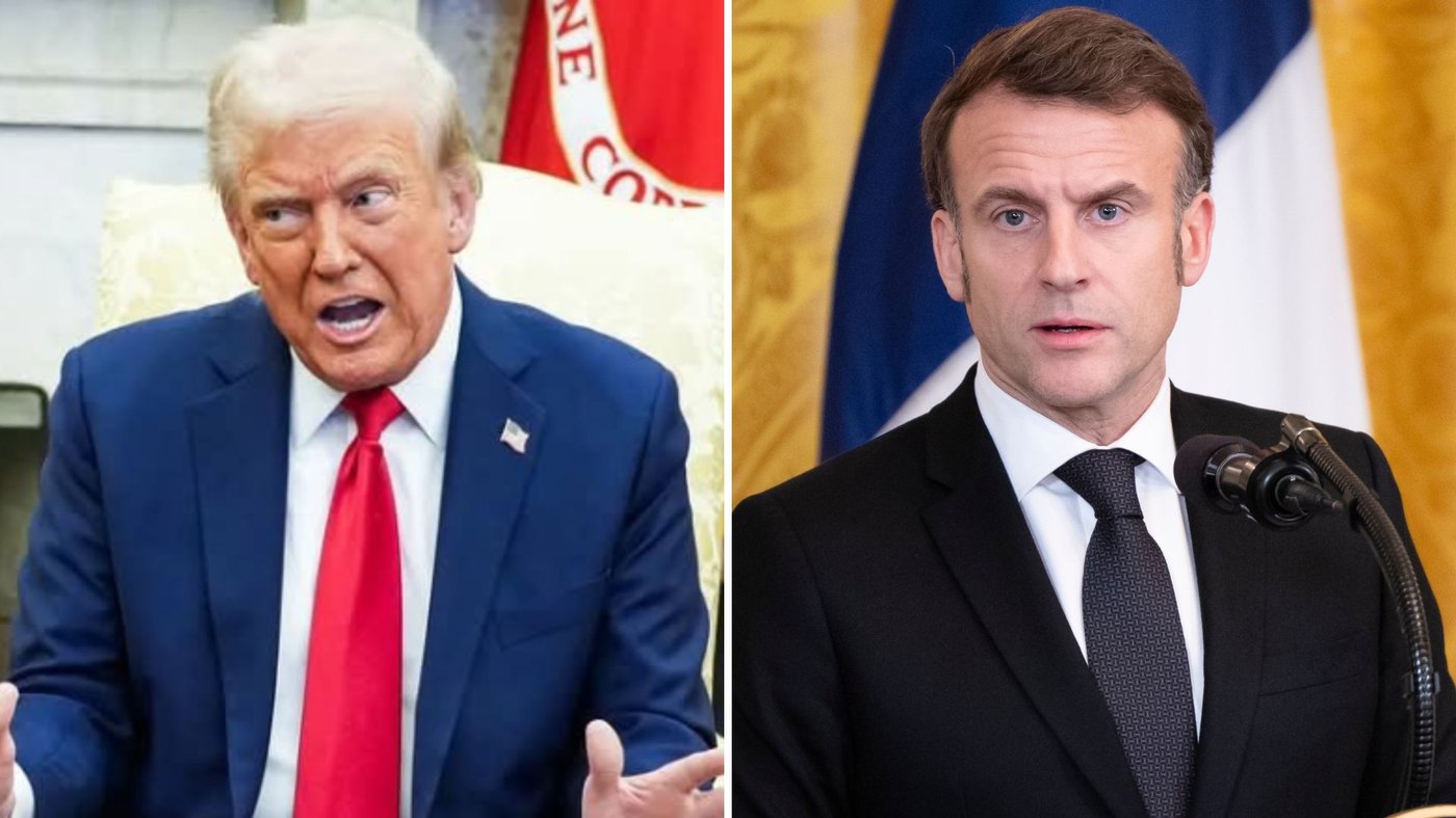 מקרון מימין, טראמפ משמאל