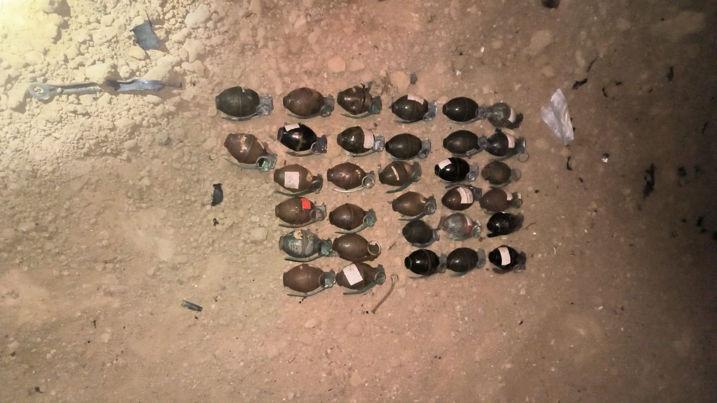 אמצעי לחימה שאותרו בתוך התוואי התת-קרקעי שהושמד במרחב חאן יונס