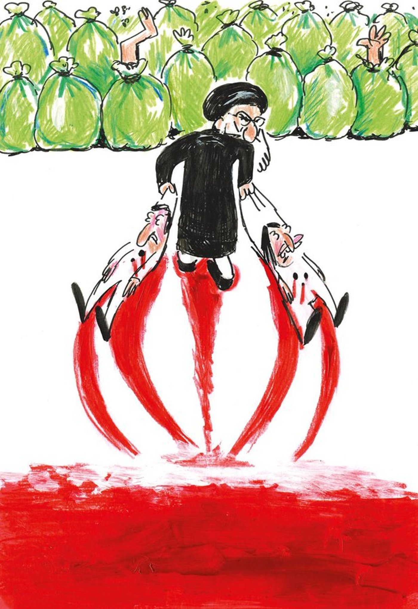 דגל של רצחנות - הקריקטורה של השארלי הבדו הצרפתי