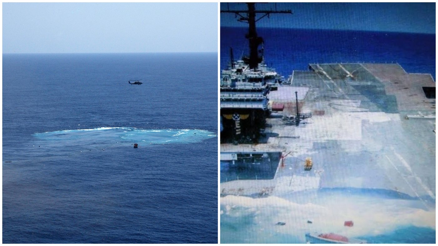 נושאת המטוסים "אמריקה" רק בסוף הוכרעה מאש ידידותית 