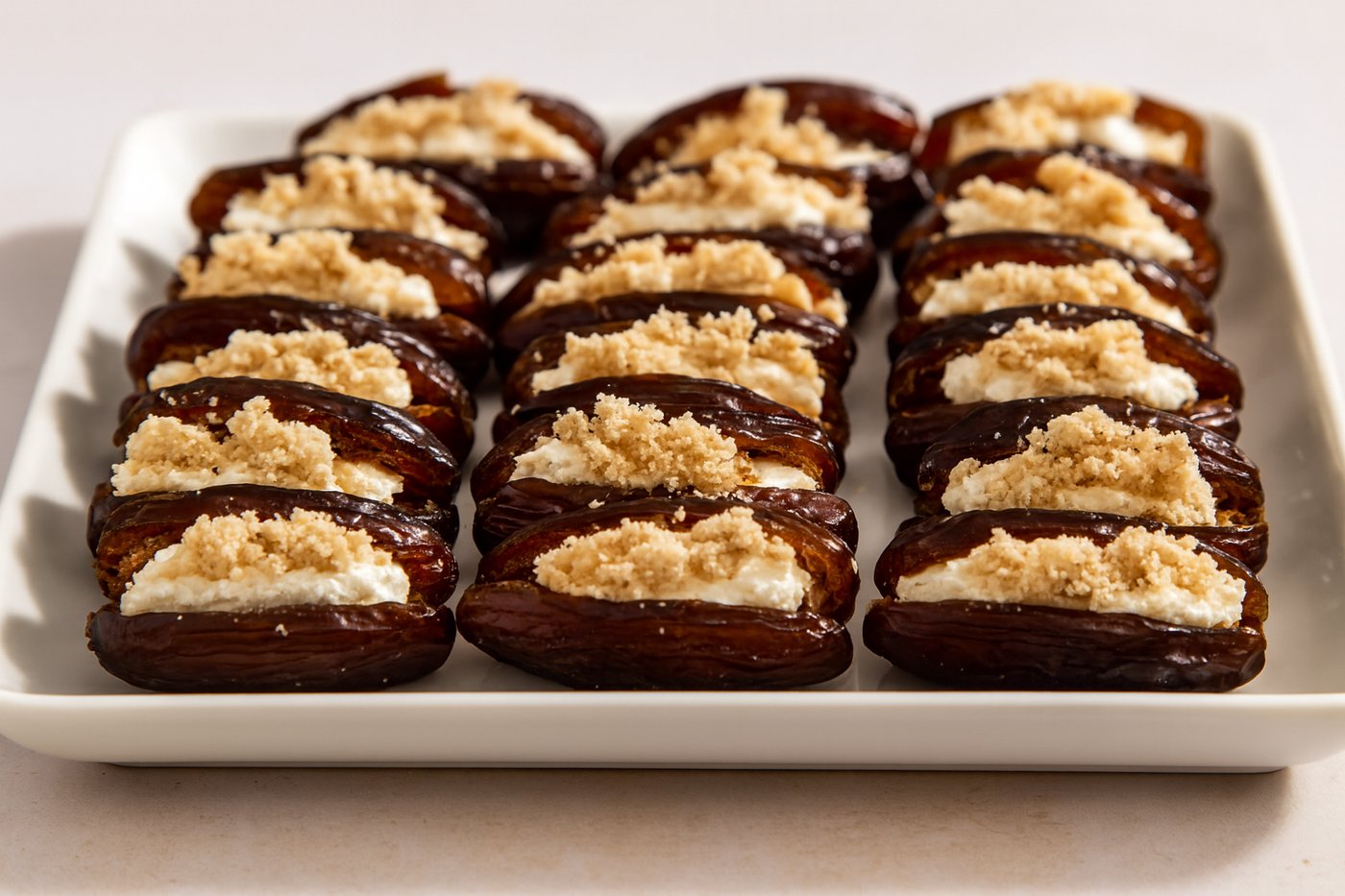 תמרי מג'הול במילוי גבינת עיזים וחלווה