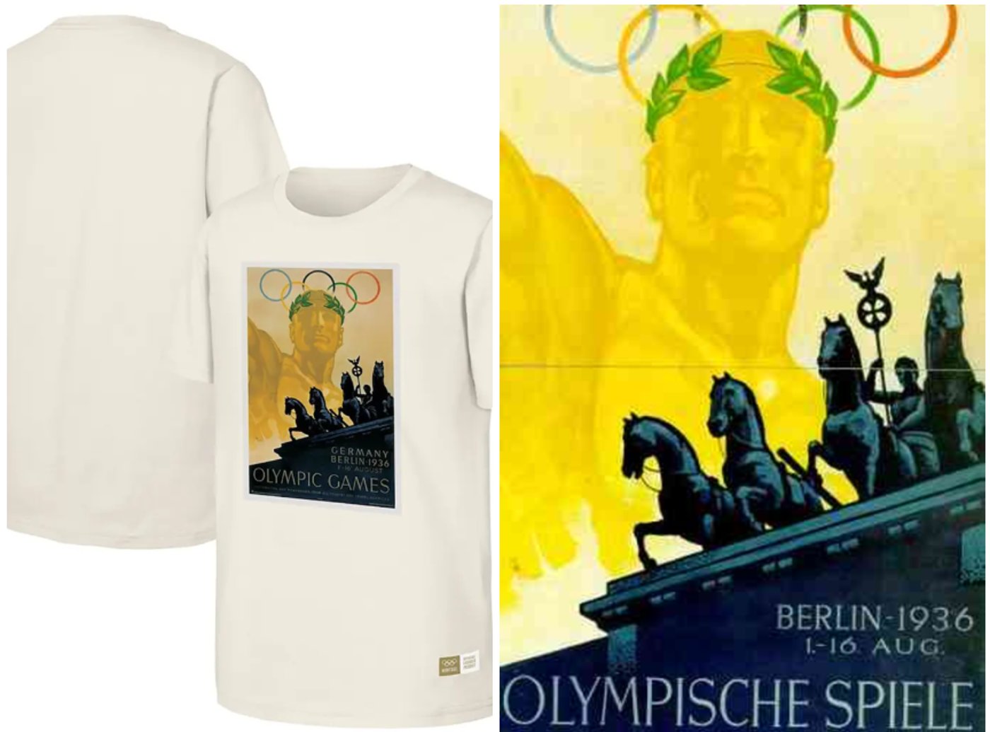 הכרזה הרשמית של אולימפיאדת ברלין 1936 - החולצה הרשמית של השנה הזמינה ברשת ברשת