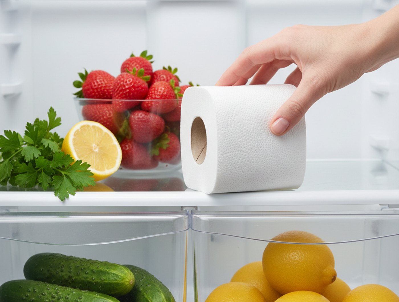 הנייר סופג את הלחות הזו מהאוויר לפני שהיא נצמדת למדפים או לאוכל