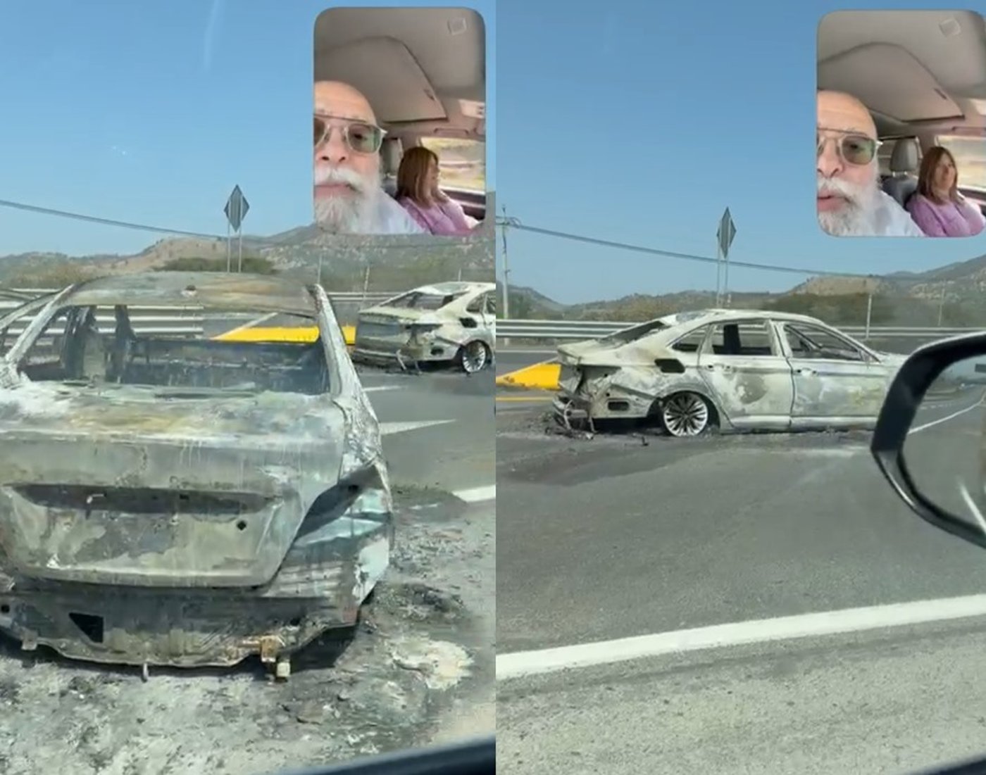 השליח מתעד את מה שנשקף מחלון רכבו במהלך הנסיעה