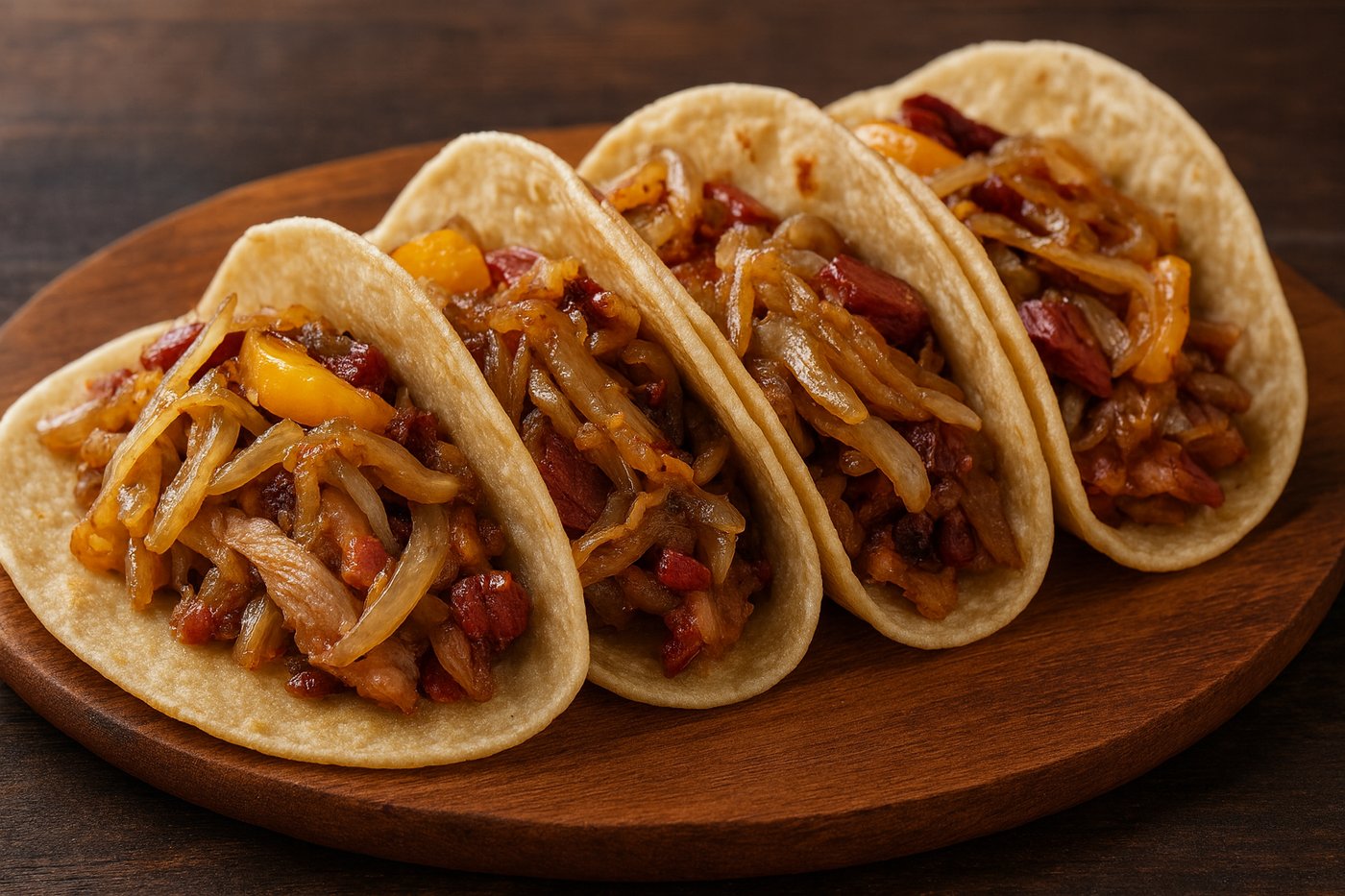 טאקו פסטרמה משגע ברוטב משמשים