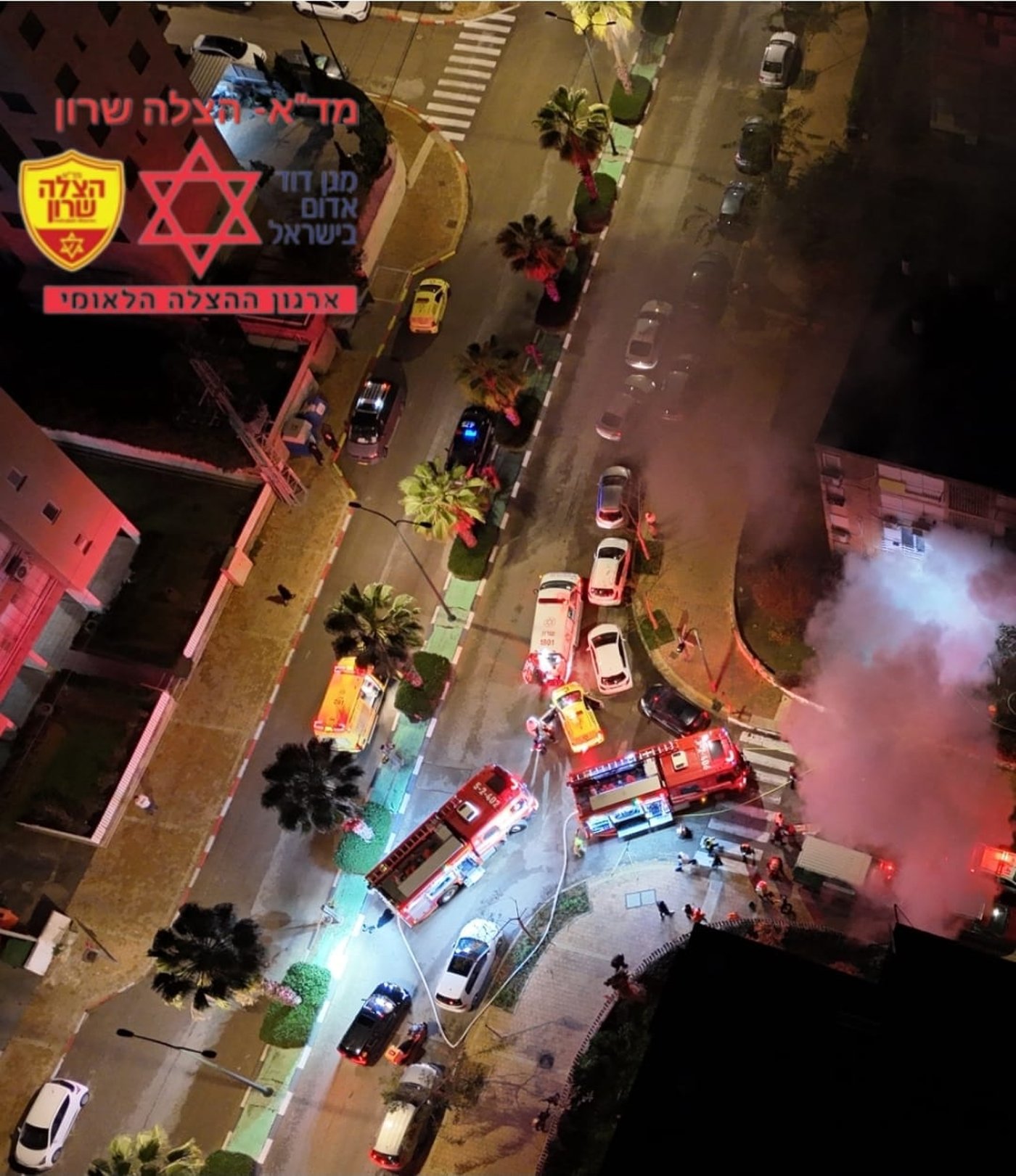 זירת השריפה בנתניה