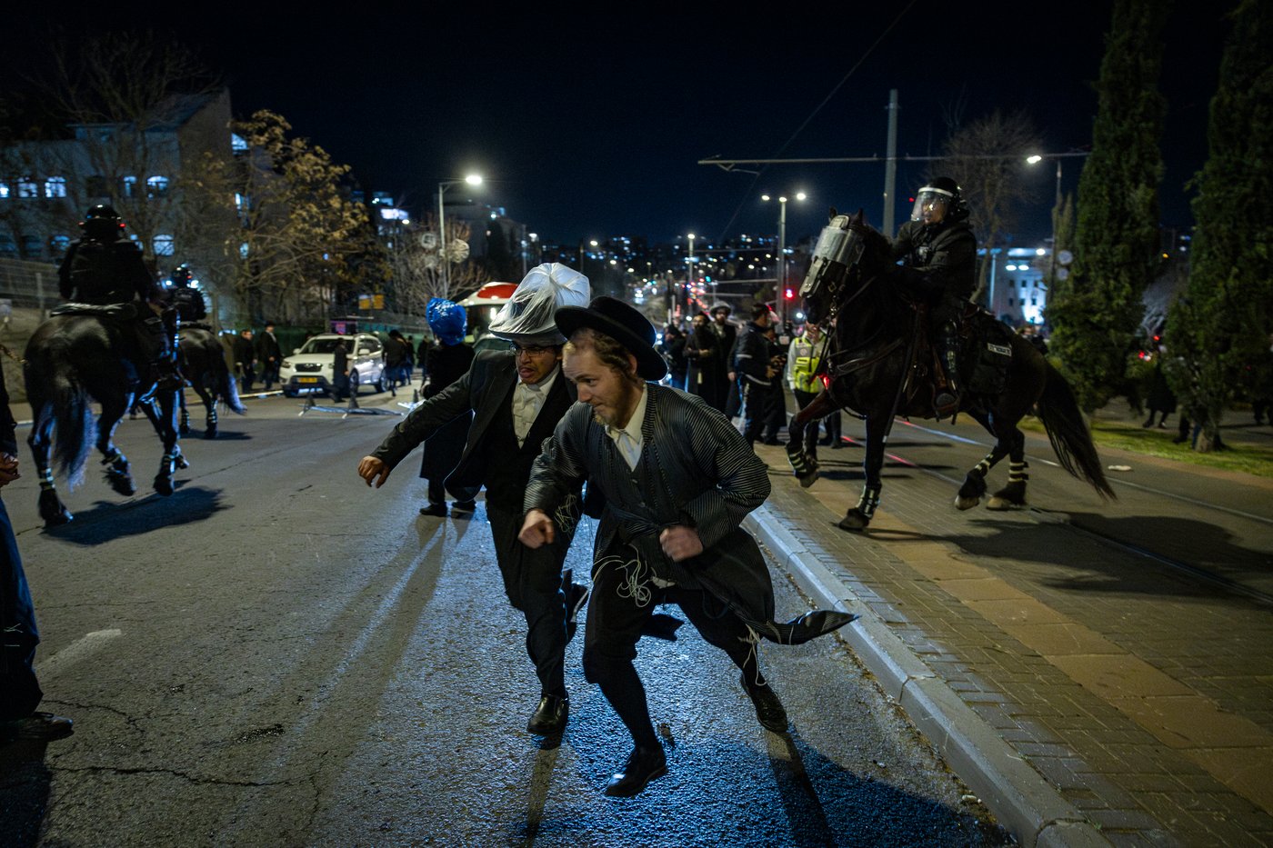 ההפגנות בירושלים, הלילה