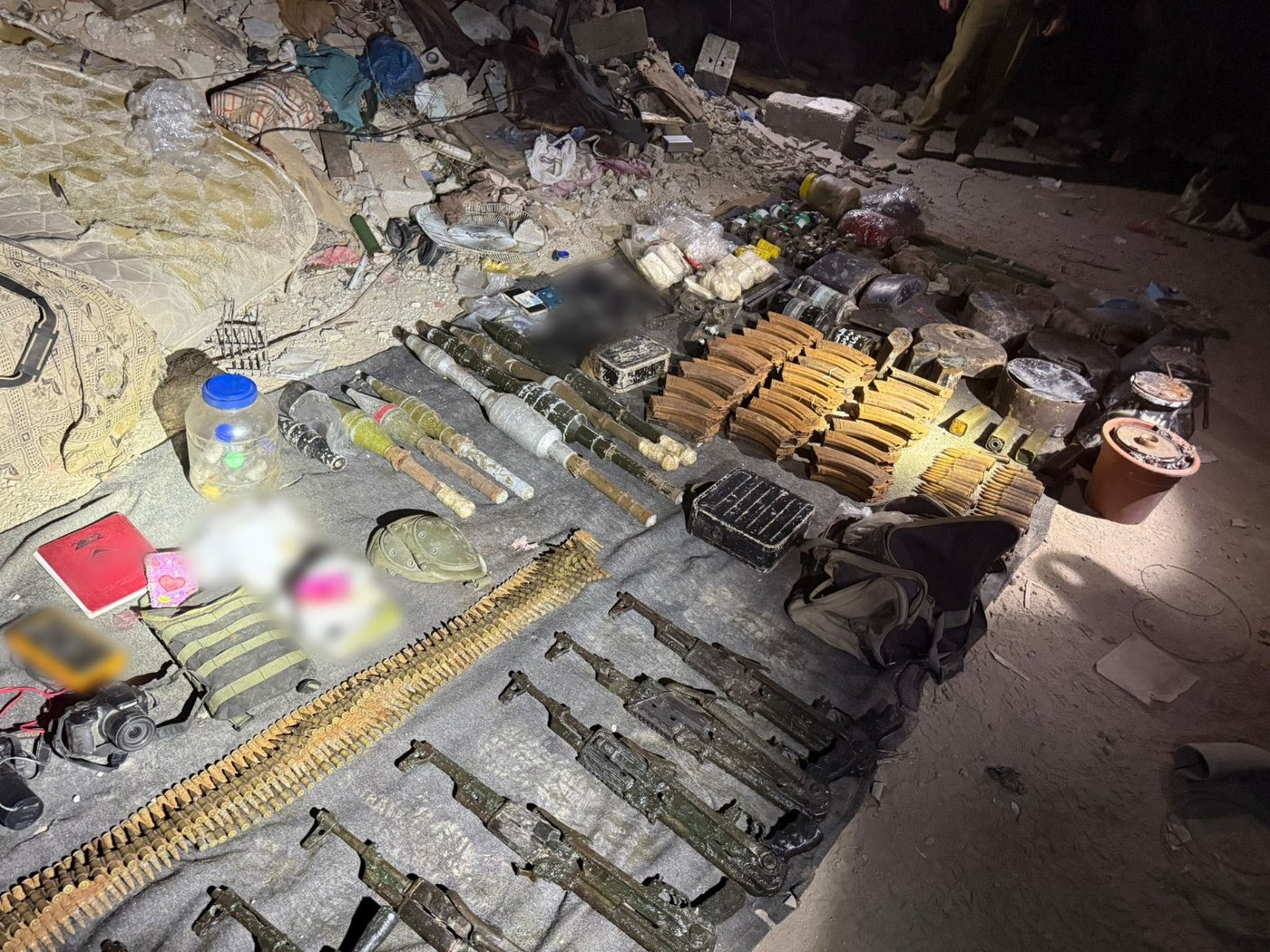 מצבור אמצעי לחימה שאותרו בתוואי תת-קרקעי במרחב בית חאנון