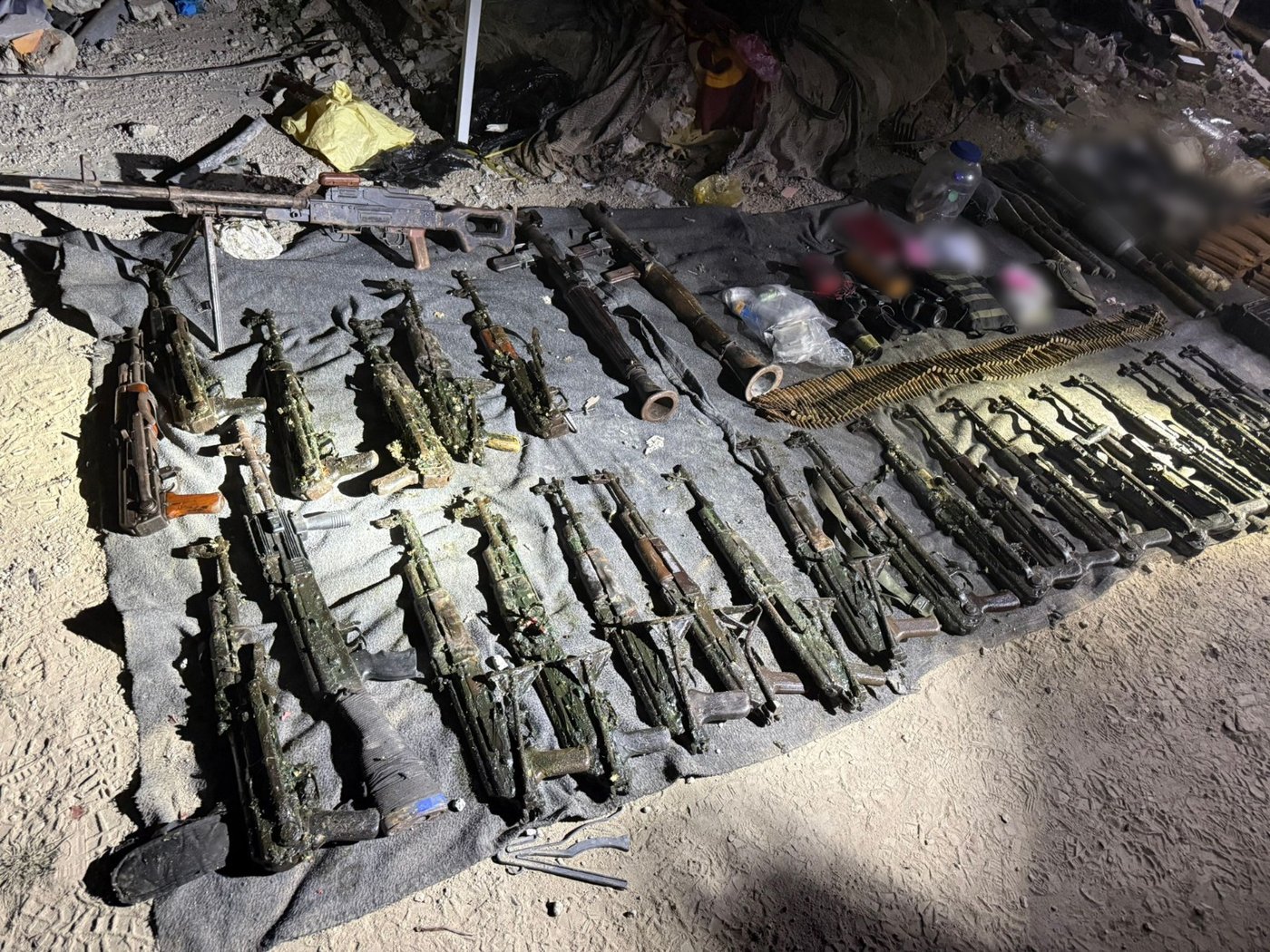 מצבור אמצעי לחימה שאותרו בתוואי תת-קרקעי במרחב בית חאנון