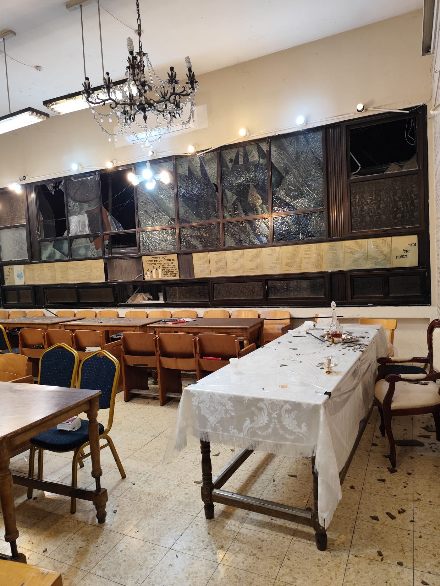 ההרס בביהמ"ד של הגר"מ אויערבאך בת"א