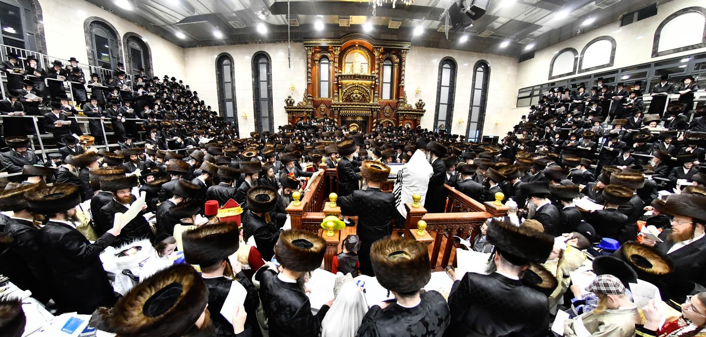 האדמו"ר מדארג בקריאת המגילה