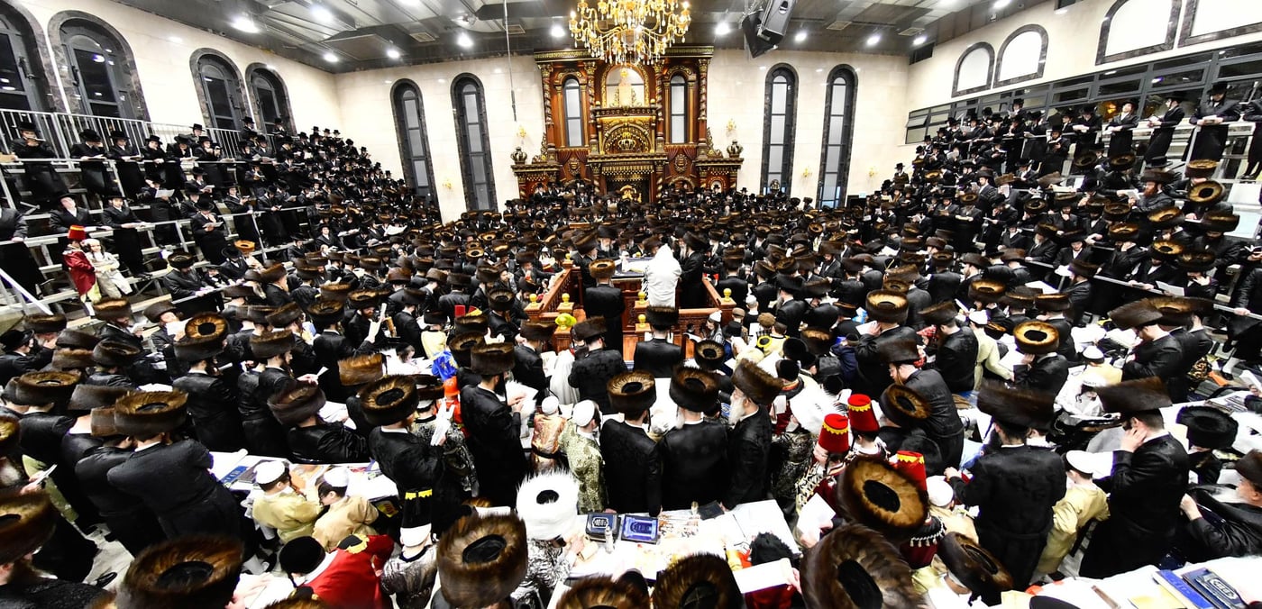האדמו"ר מדארג בקריאת המגילה
