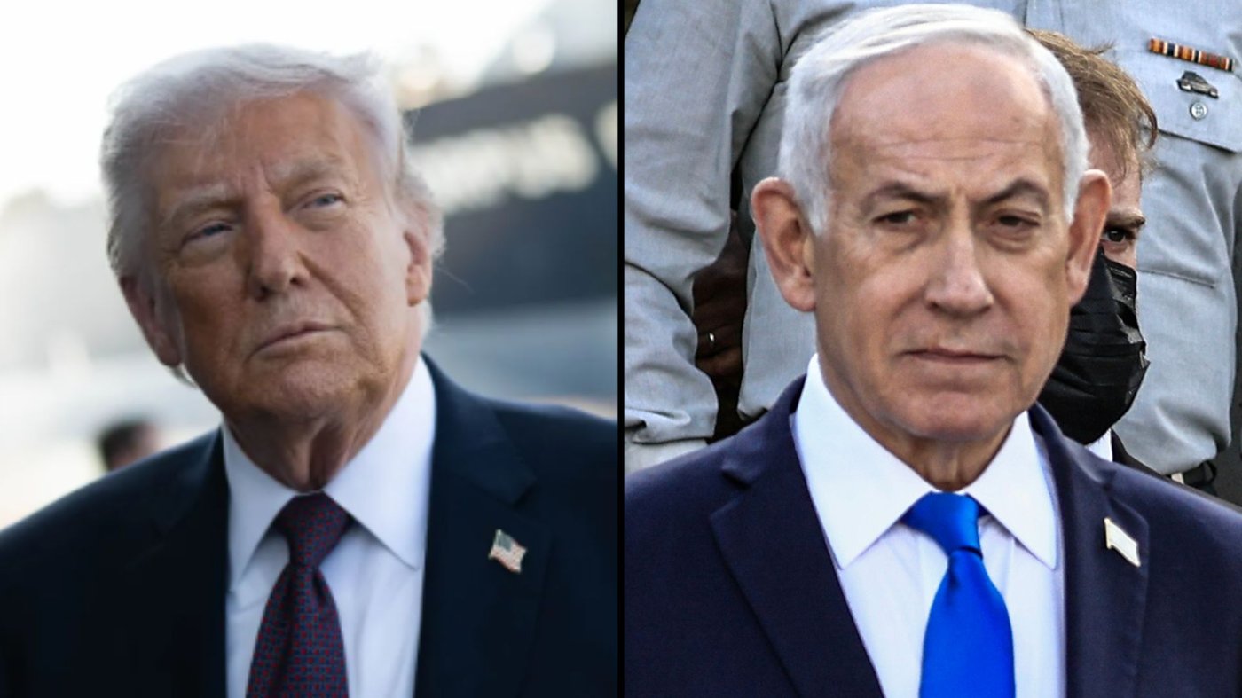 נתניהו מימין, טראמפ משמאל