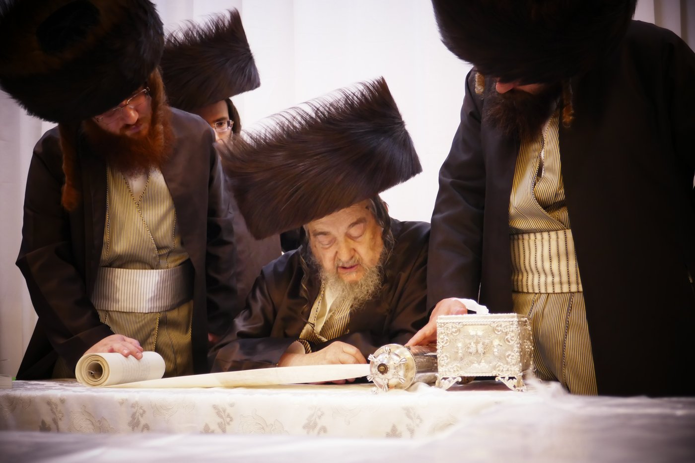 הגה"צ רבי יעקב מאיר שכטר בקריאת המגילה