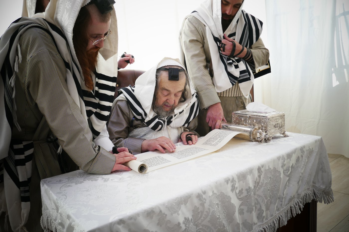 הגה"צ רבי יעקב מאיר שכטר בקריאת המגילה