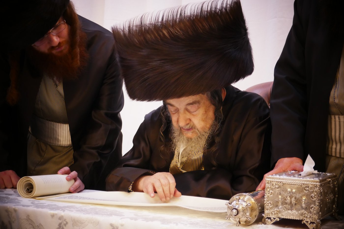 הגה"צ רבי יעקב מאיר שכטר בקריאת המגילה