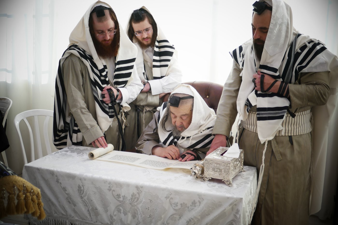 הגה"צ רבי יעקב מאיר שכטר בקריאת המגילה