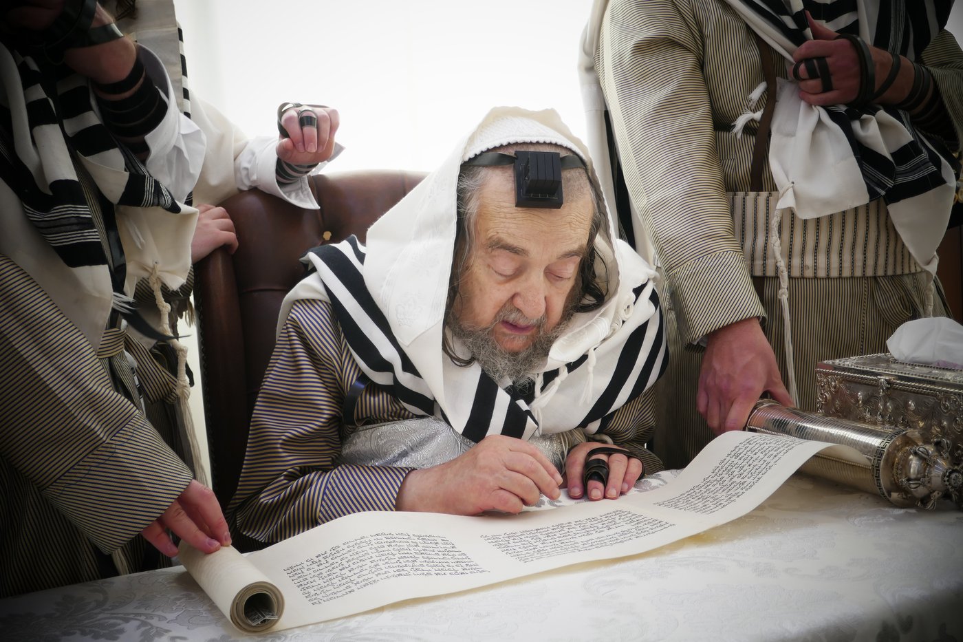 הגה"צ רבי יעקב מאיר שכטר בקריאת המגילה