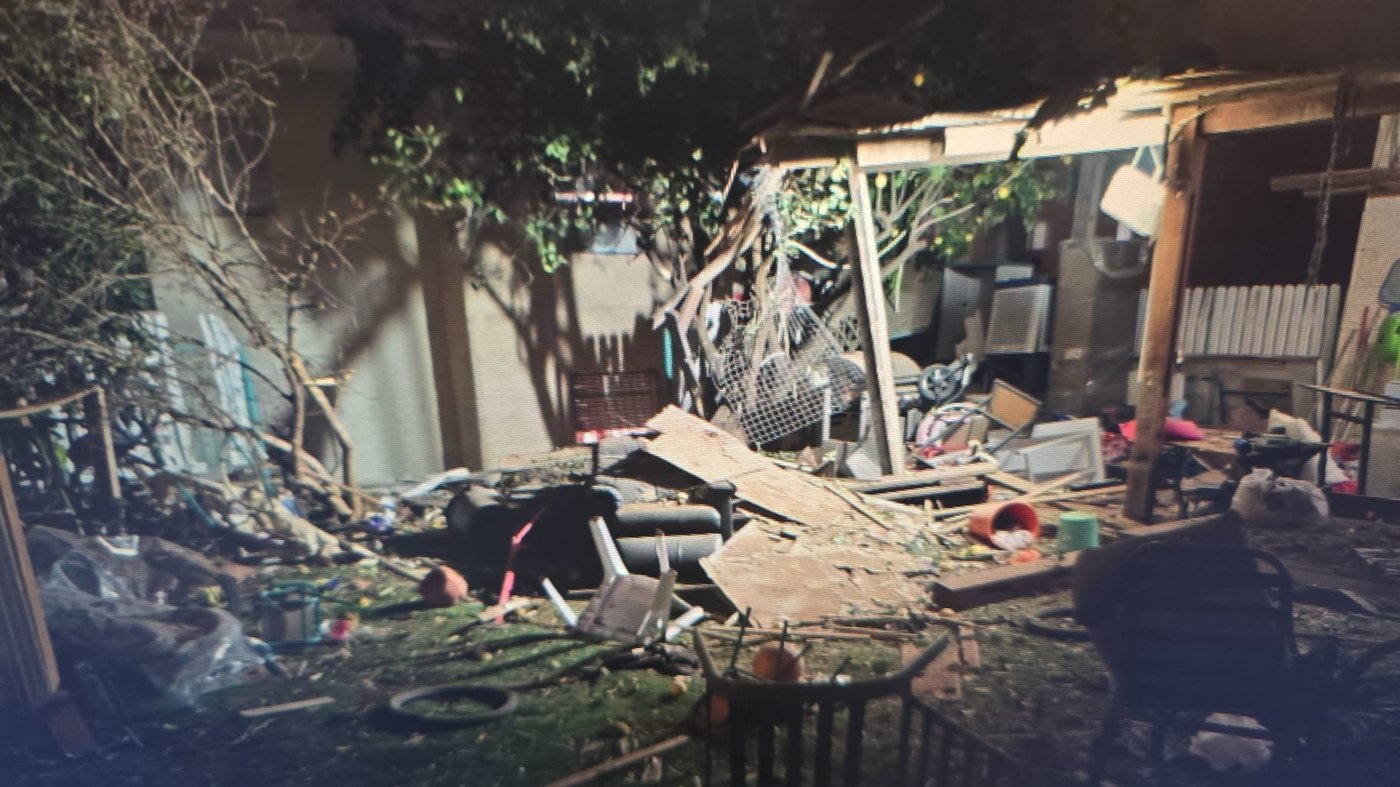 זירת נפילת רסיס בעיר חרדית במרכז