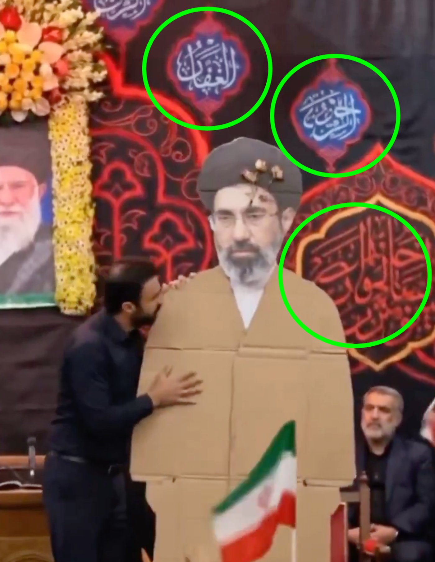 מאחורי ההעתק ניתן לראות אותיות ערביות מעורבבות, המעידות על כך שהסרטון נוצר באמצעות תוכנת בינה מלאכותית.