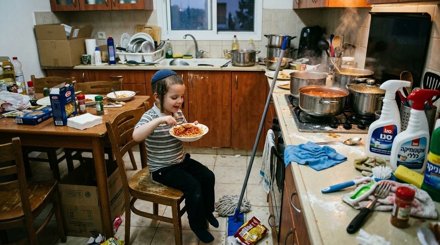 הסמרטוט ביד אחת, השואב ביד השנייה, ואז מגיע הרגע המפחיד מכל - הילדים נעמדים במטבח ושואלים: "אמא, מה יש לאכול?".