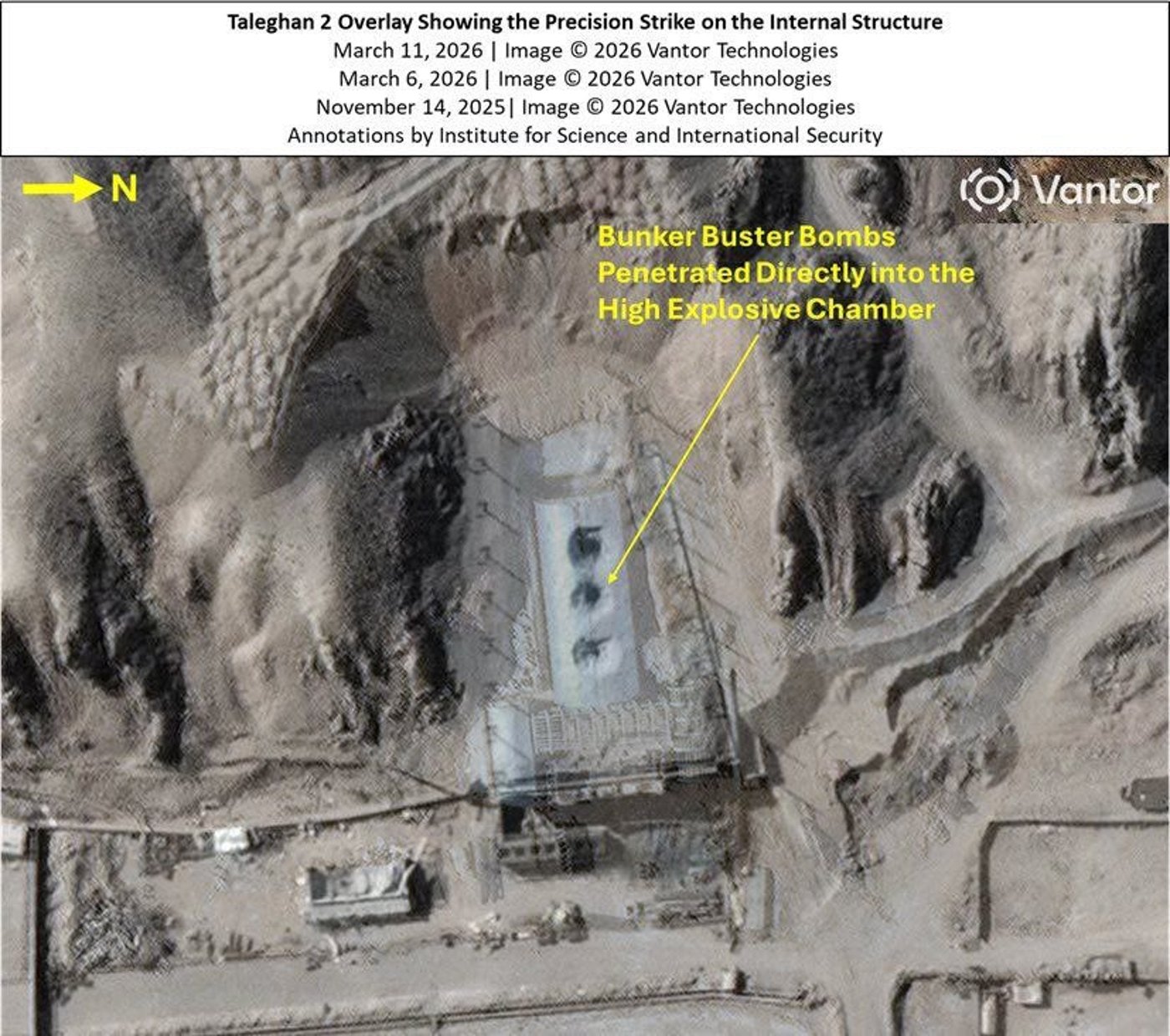 תיעוד ההפצצות על המתקן הצבאי