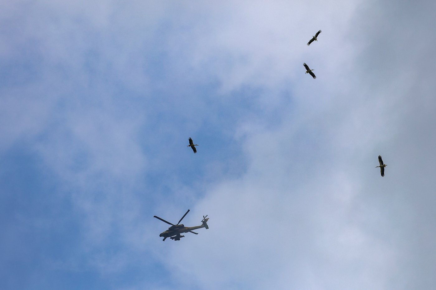 יום של מלחמה בצפון הארץ: מסוק צבאי ישראלי טס סמוך לגבול ישראל עם לבנון